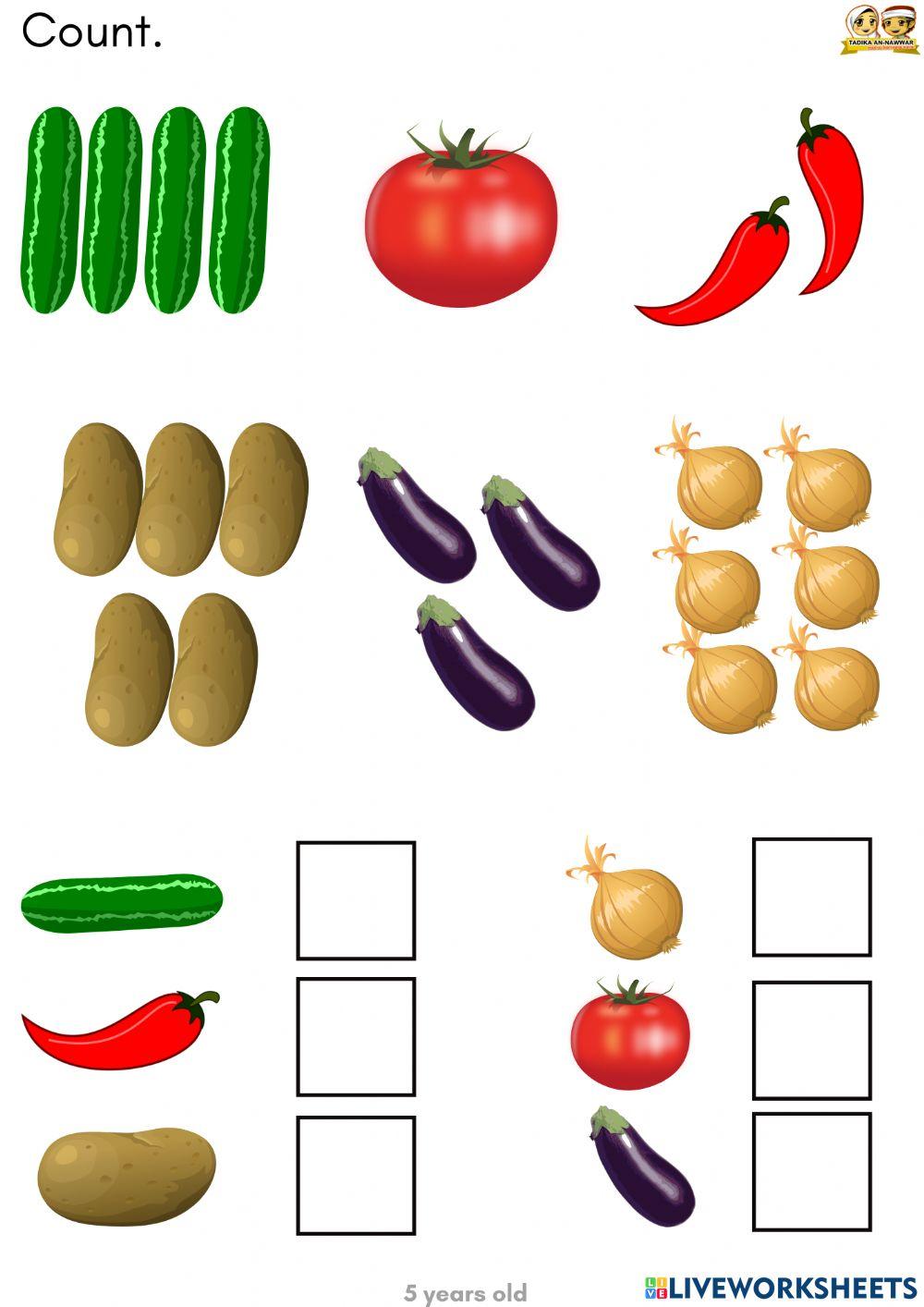 Bilangan Sayur-Sayuran