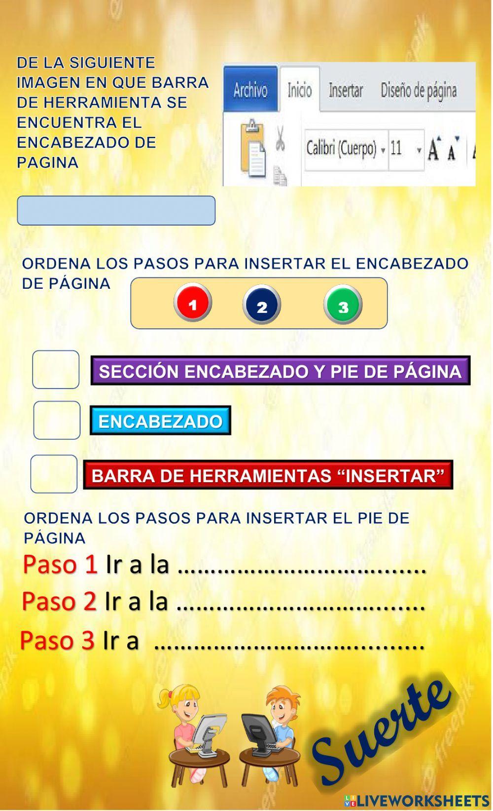 Encabezado y pie de pagina