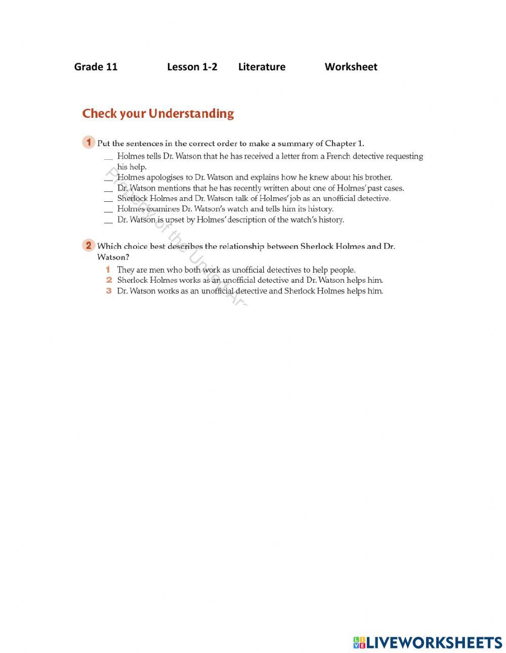 The sign of the Four Ch. 1