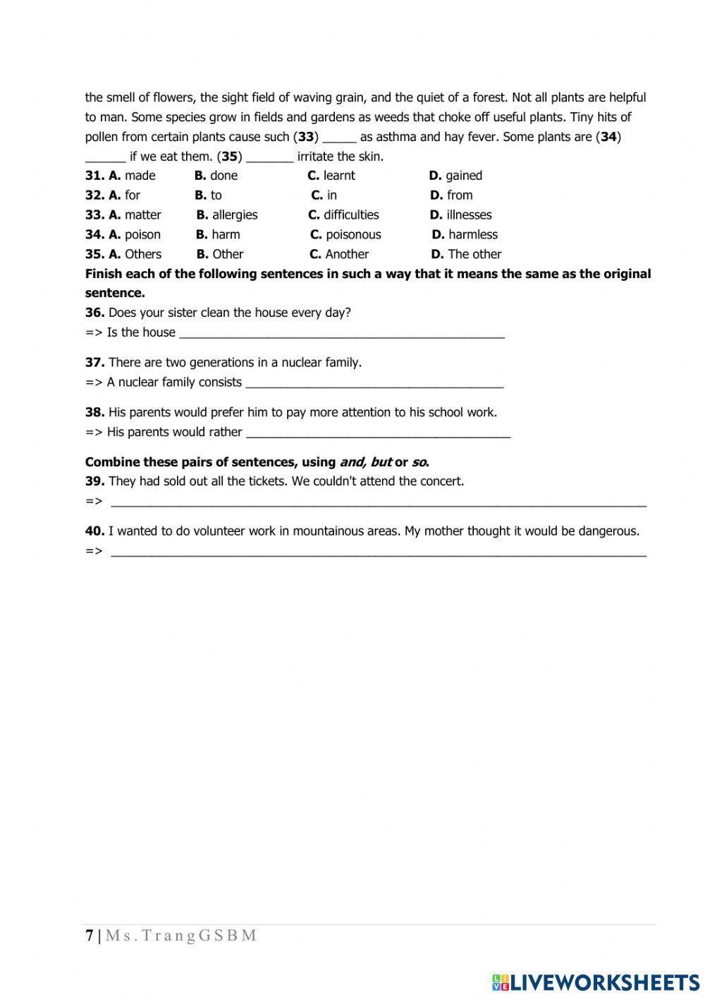 Mid-term test garde 10 P2