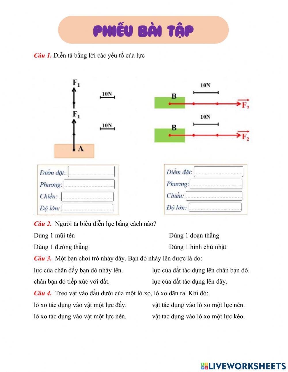 Lực và các tác dụng của lực - KHTN 6