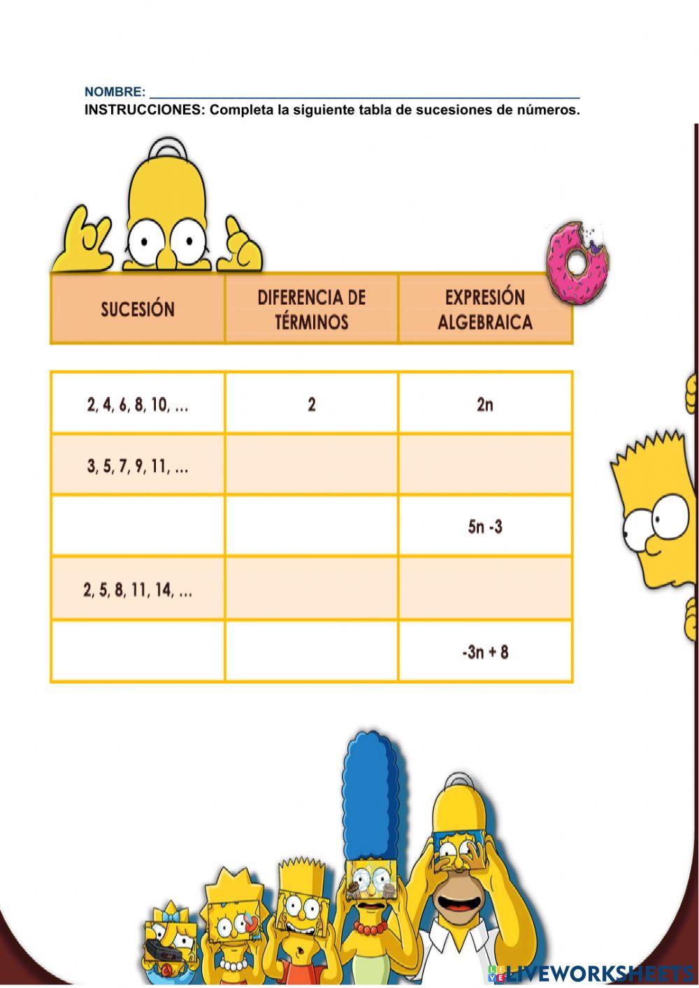 “Sucesiones de números”