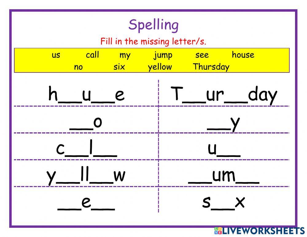 Spelling - Missing Letter DJ