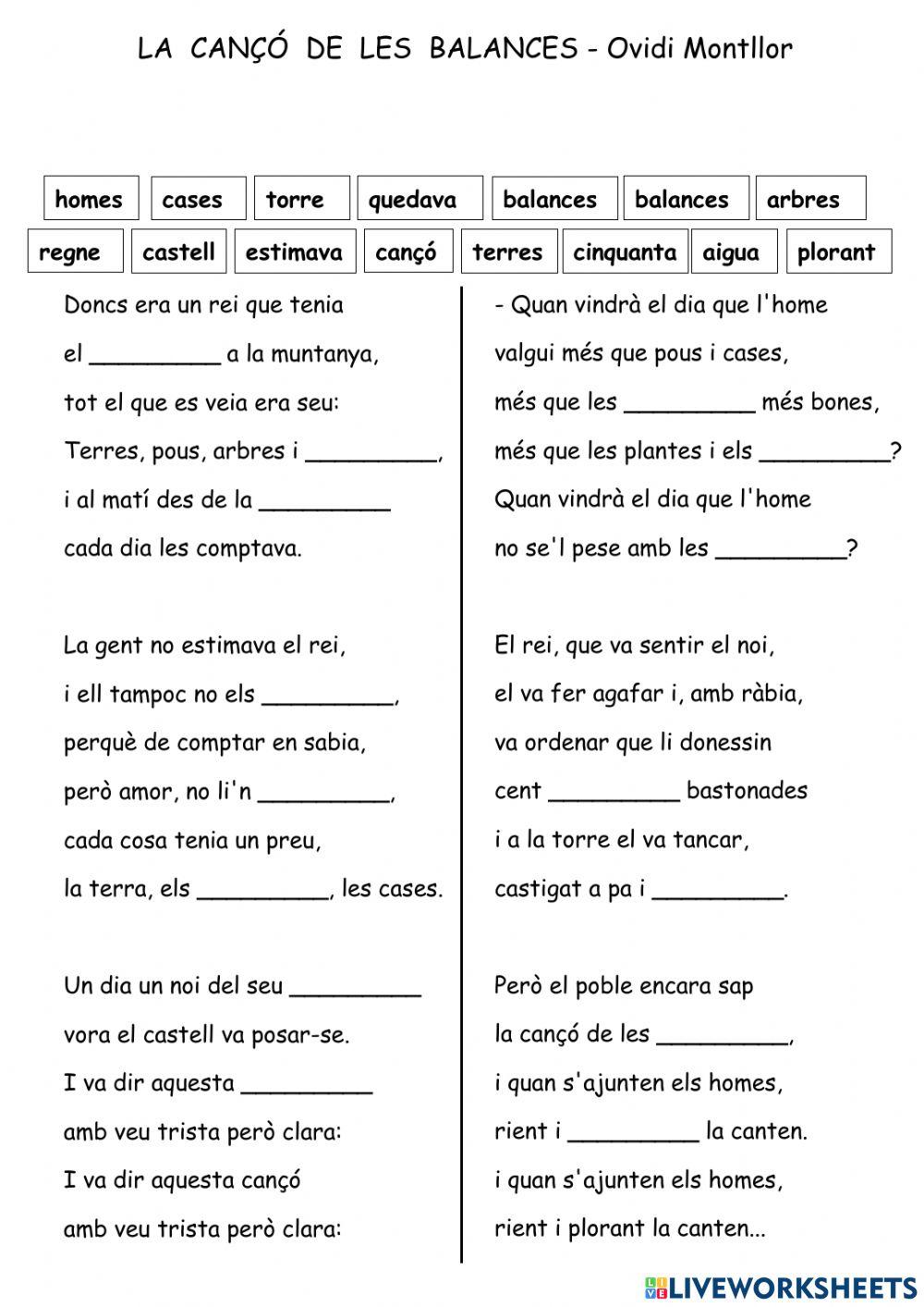 La cançó de les balances