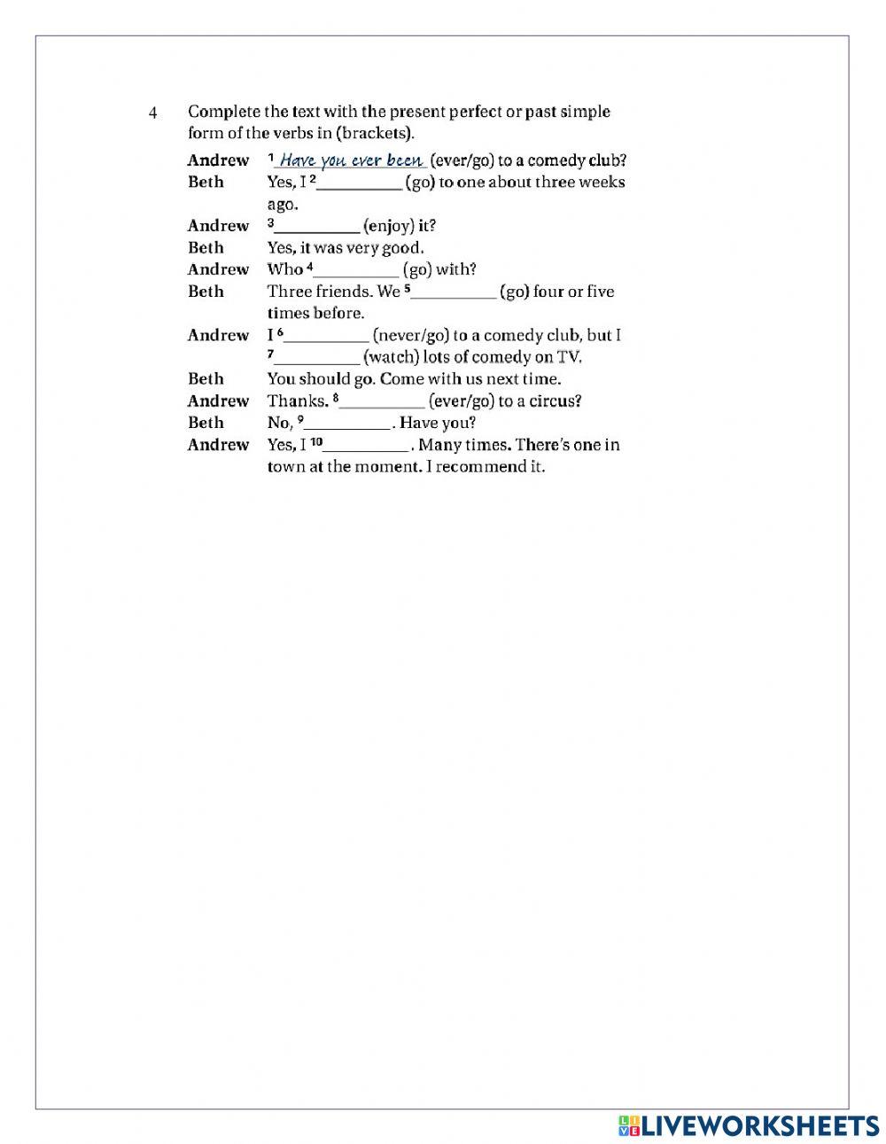 Present perfect past simple