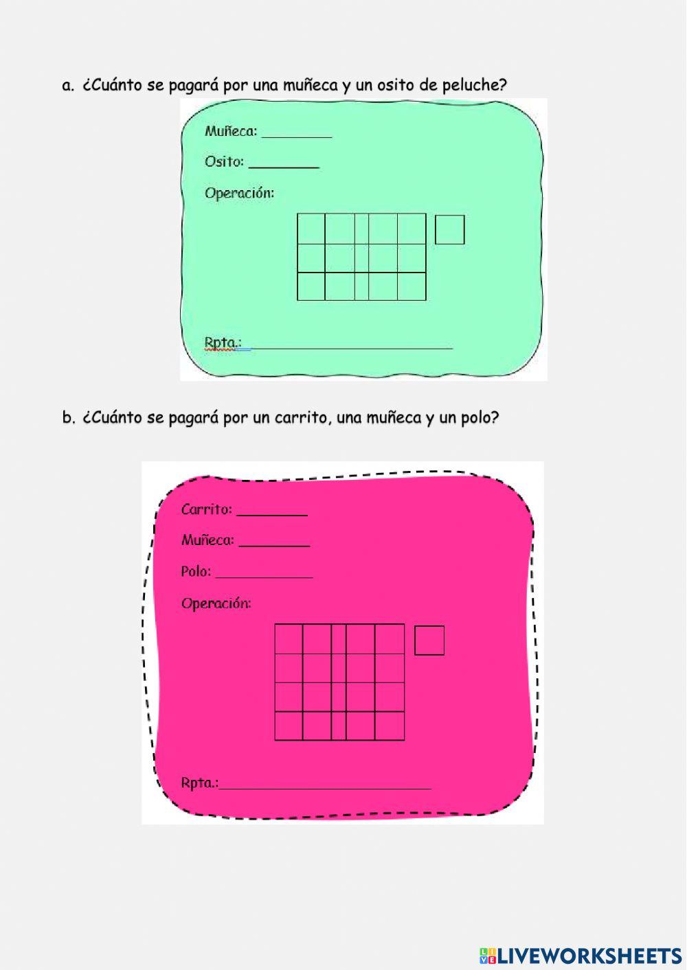 Adición y sustracción de números decimales