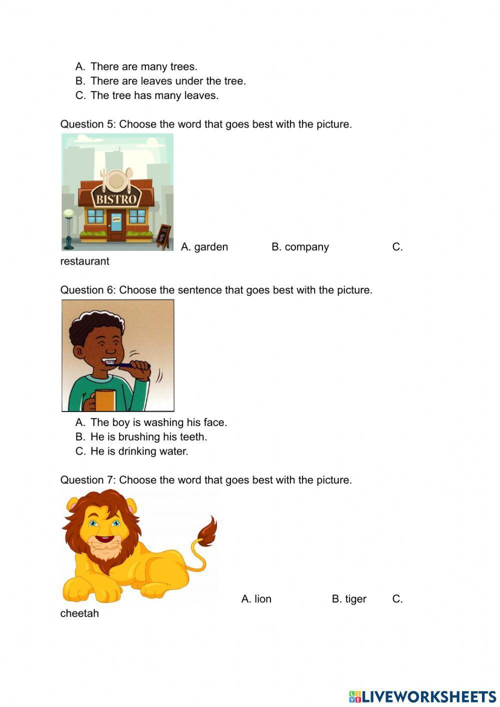 Toefl Primary Step 1 - Mock test