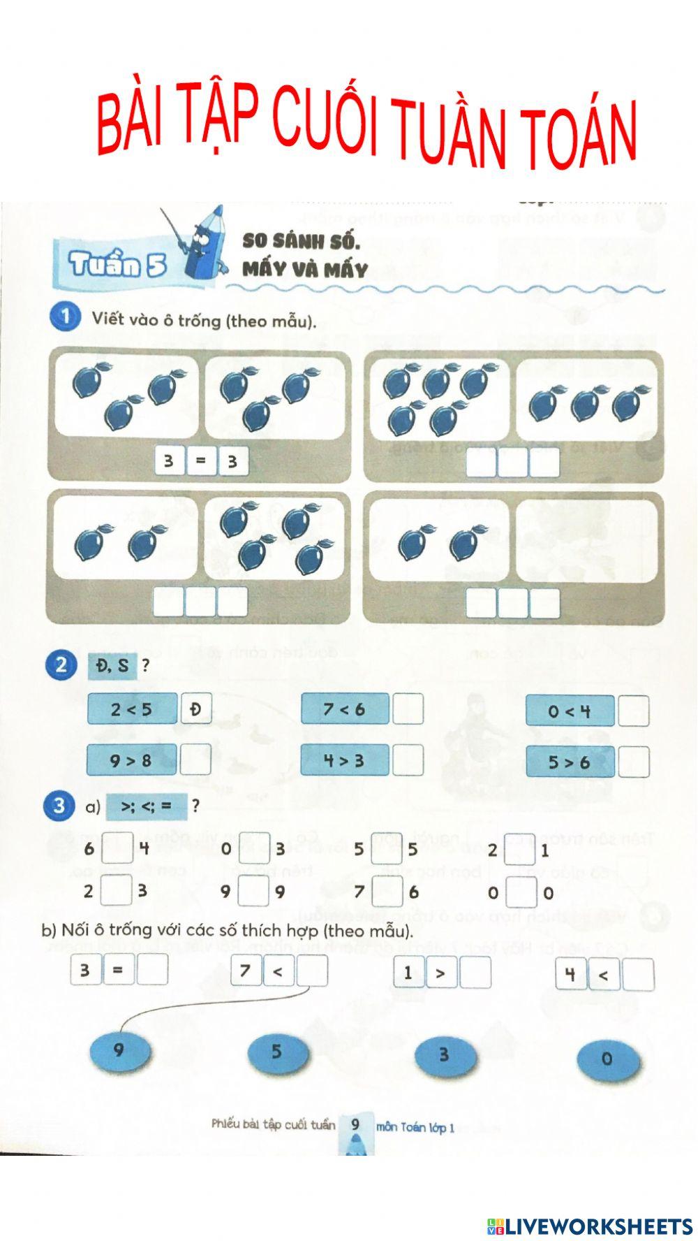 Bài tập cuối tuần 5 - Toán