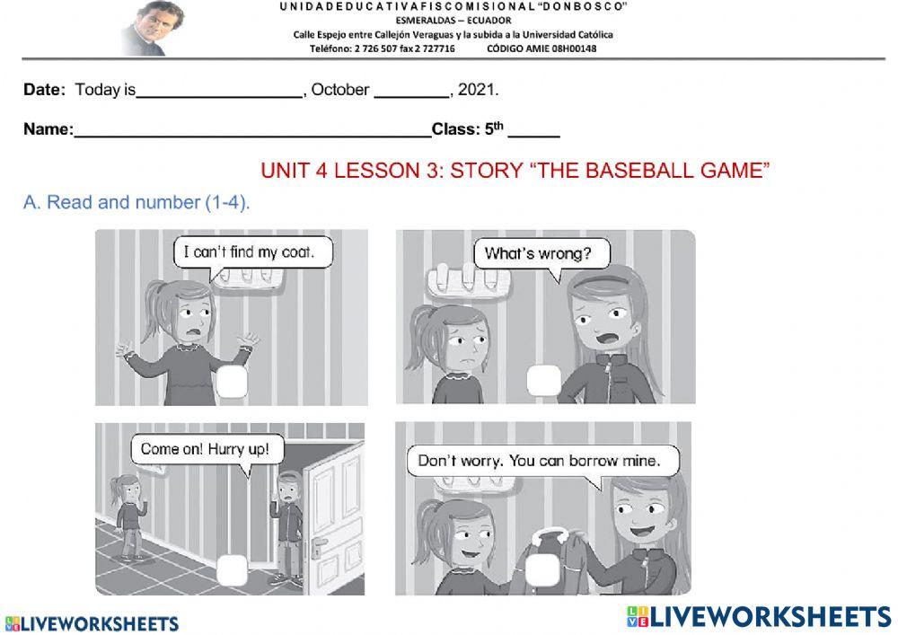 STORY-THE BASEBALL GAME