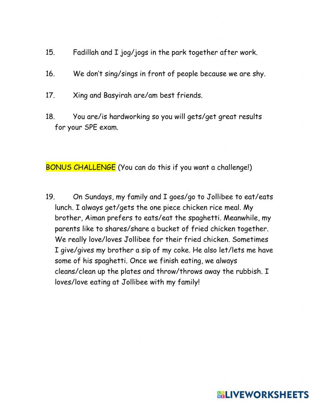 Present SImple tense