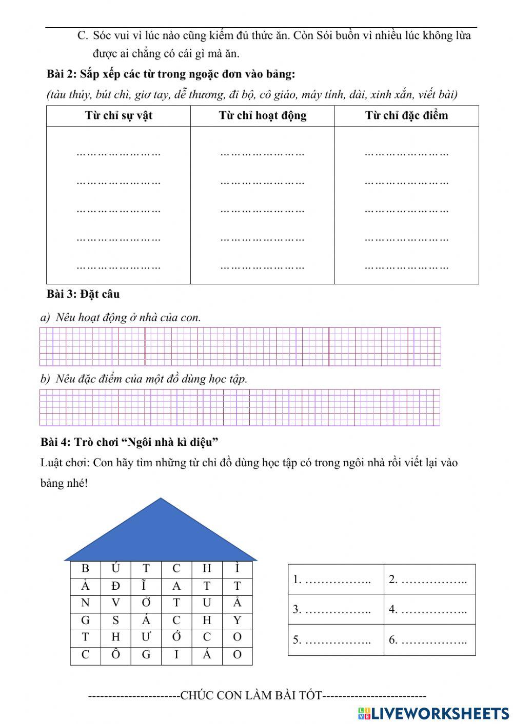 Bài kiểm tra giữa kì 1