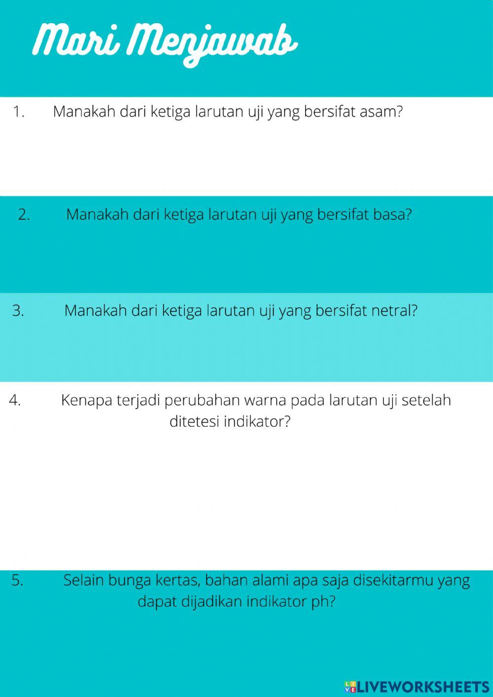 Home Experiments Asam Basa Menggunakan Indikator Alami