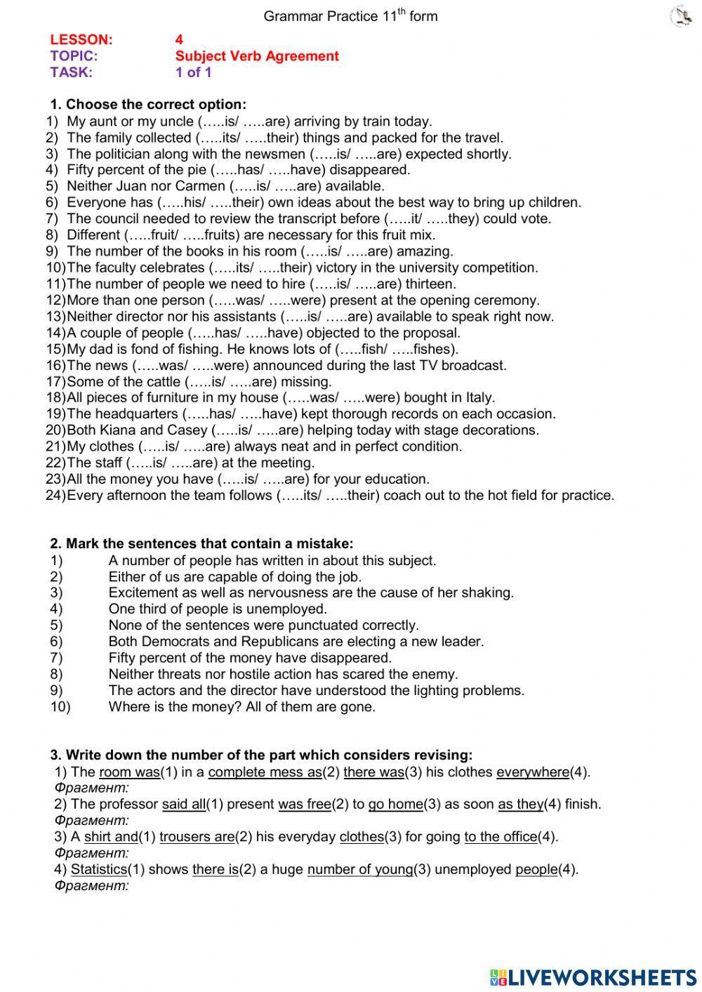 L4 Subject Verb Agreement