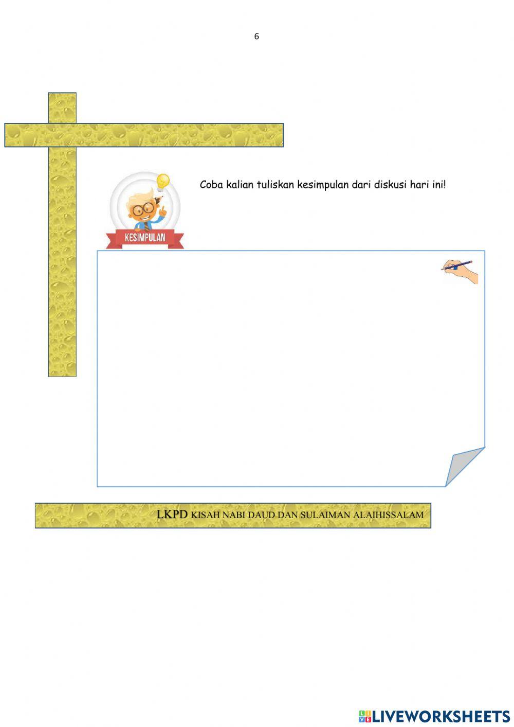 Lkpd kisah nabi daud dan sulaiman