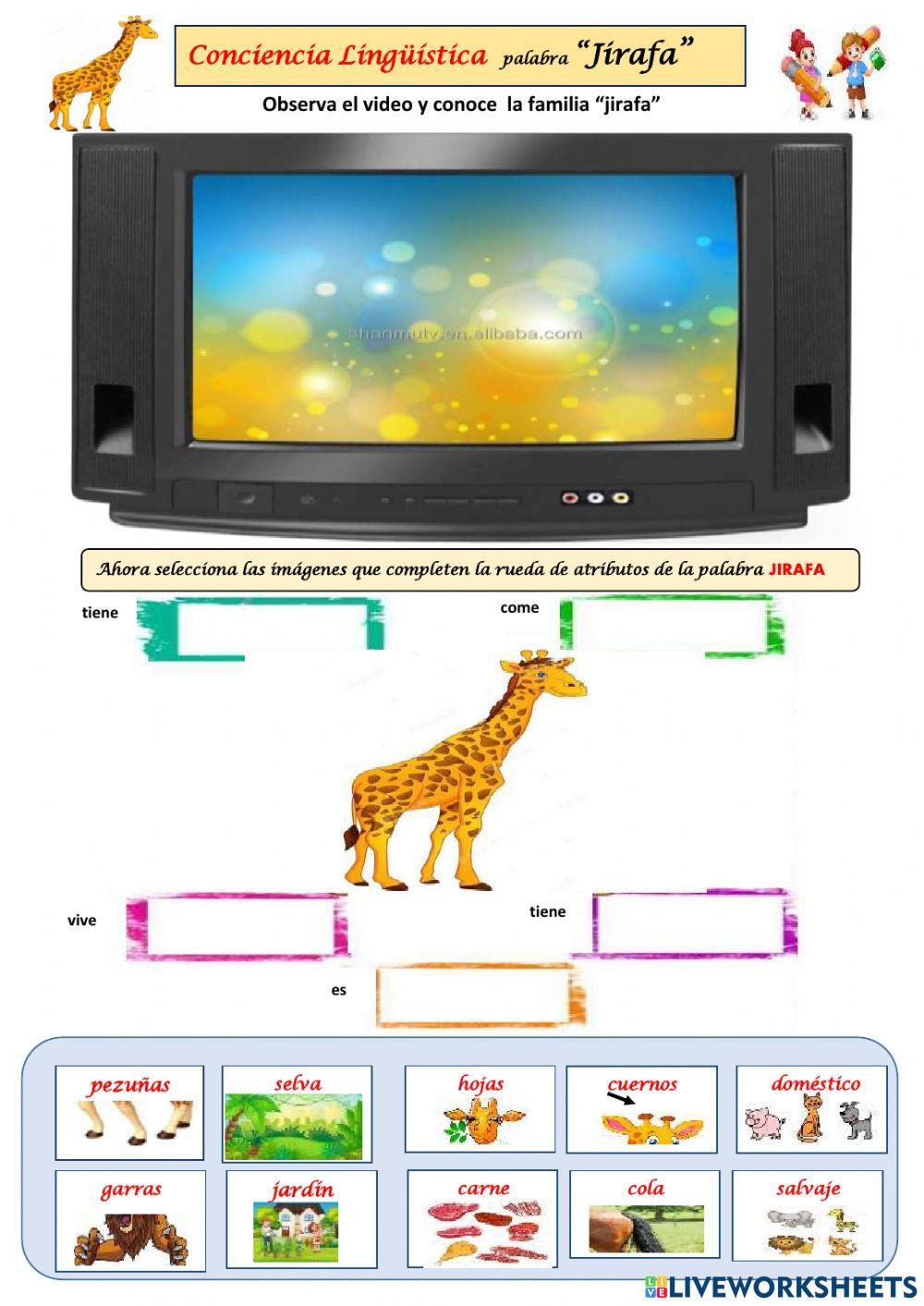 Conciencia Linguistica palabra JIRAFA
