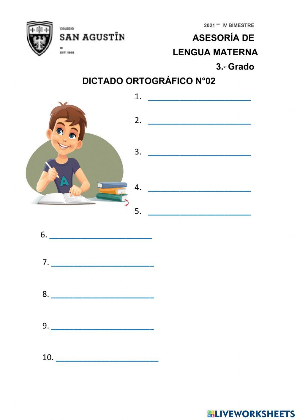 Dictado ortografico