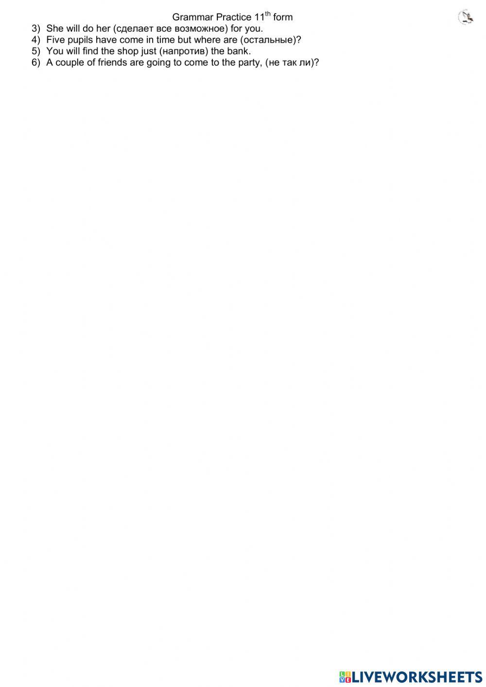 L7 Revision Test 6 (11th form)