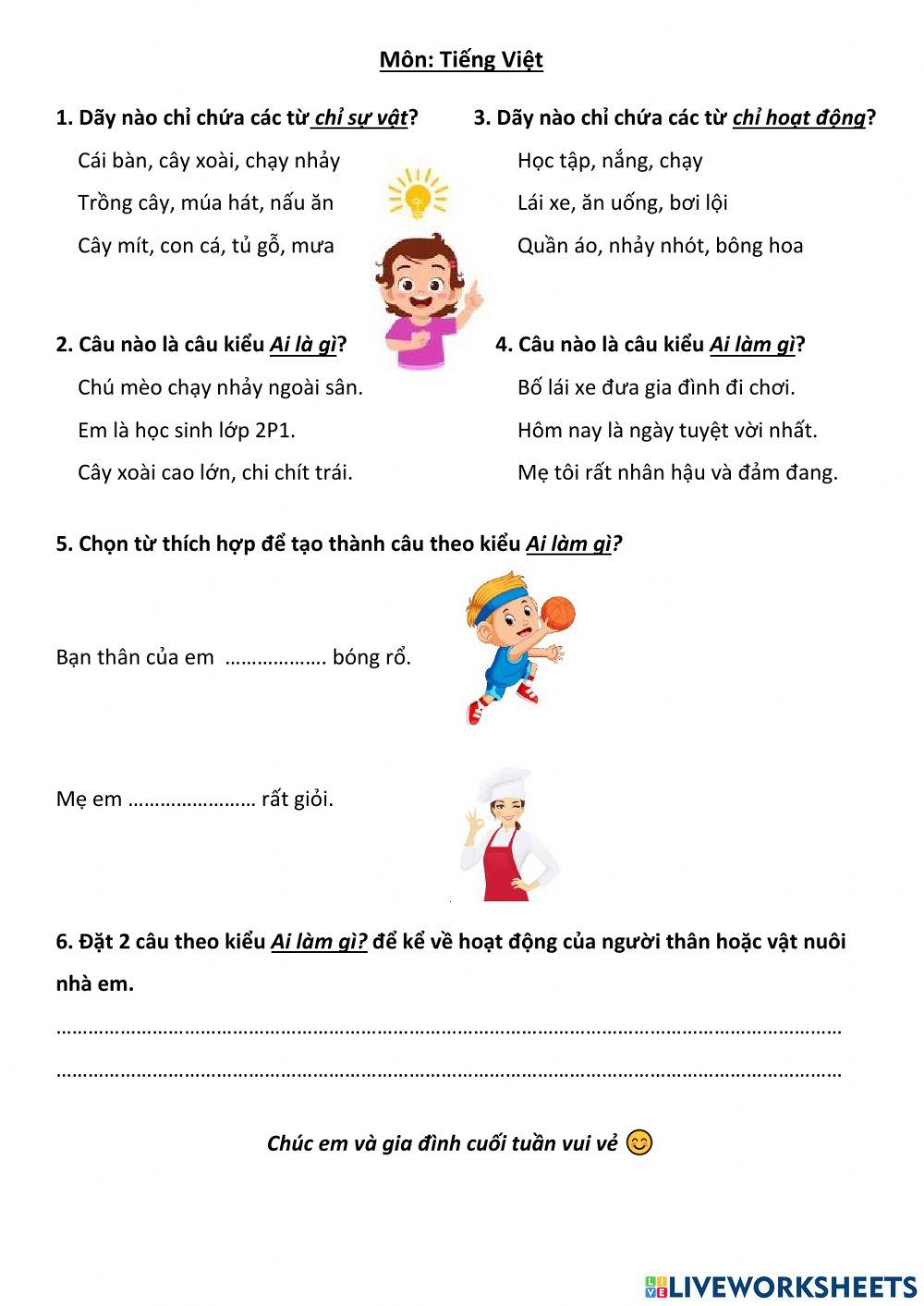 Ôn tập cuối tuần 6