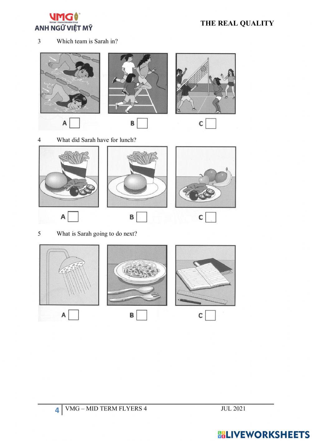 Flyers 4 - Midterm Test - Listening