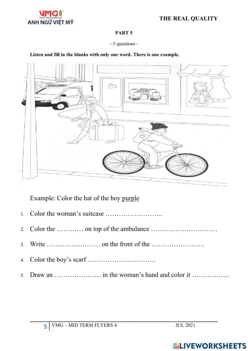 Flyers 4 - Midterm Test - Listening