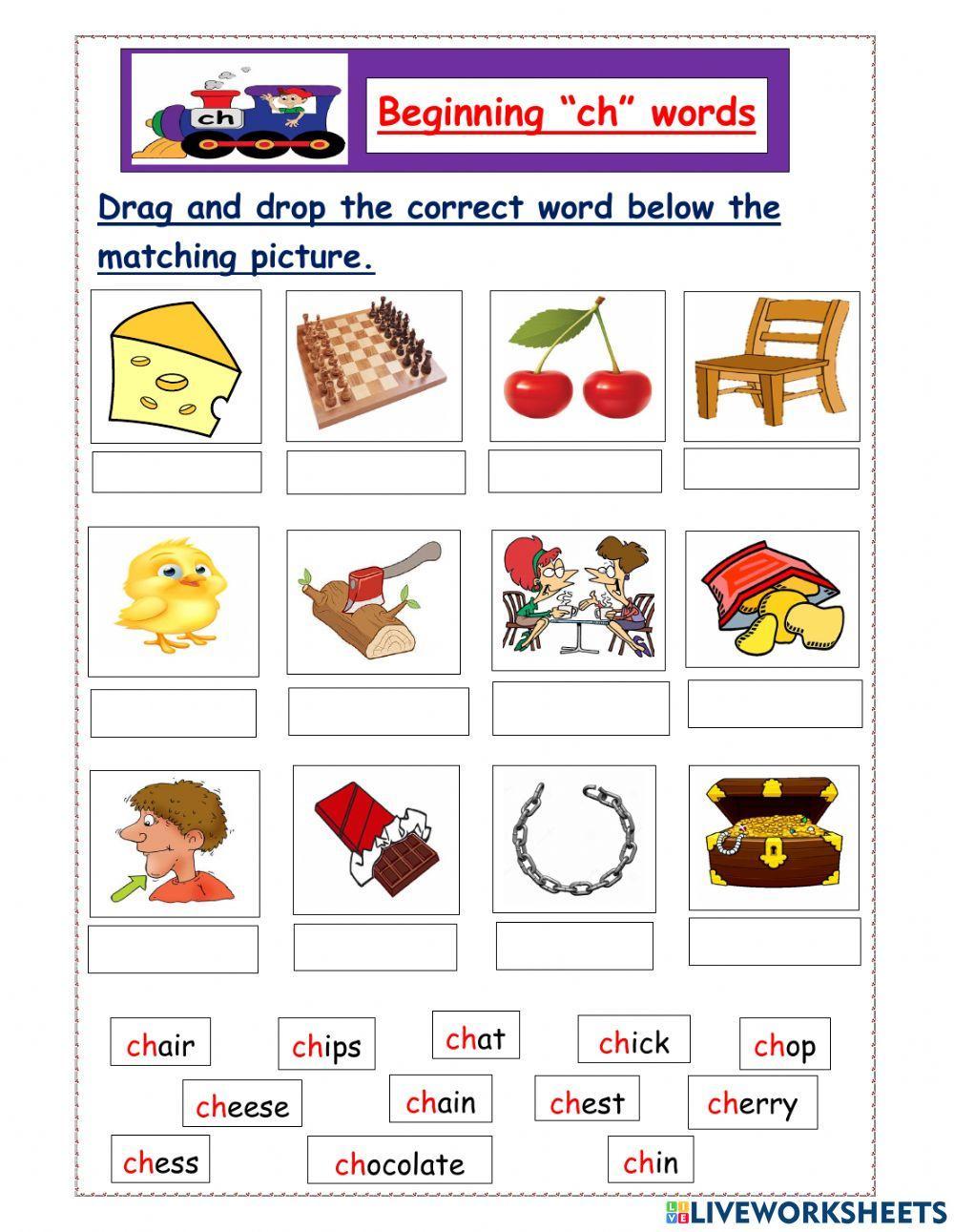 Digraph-ch- beginning sound