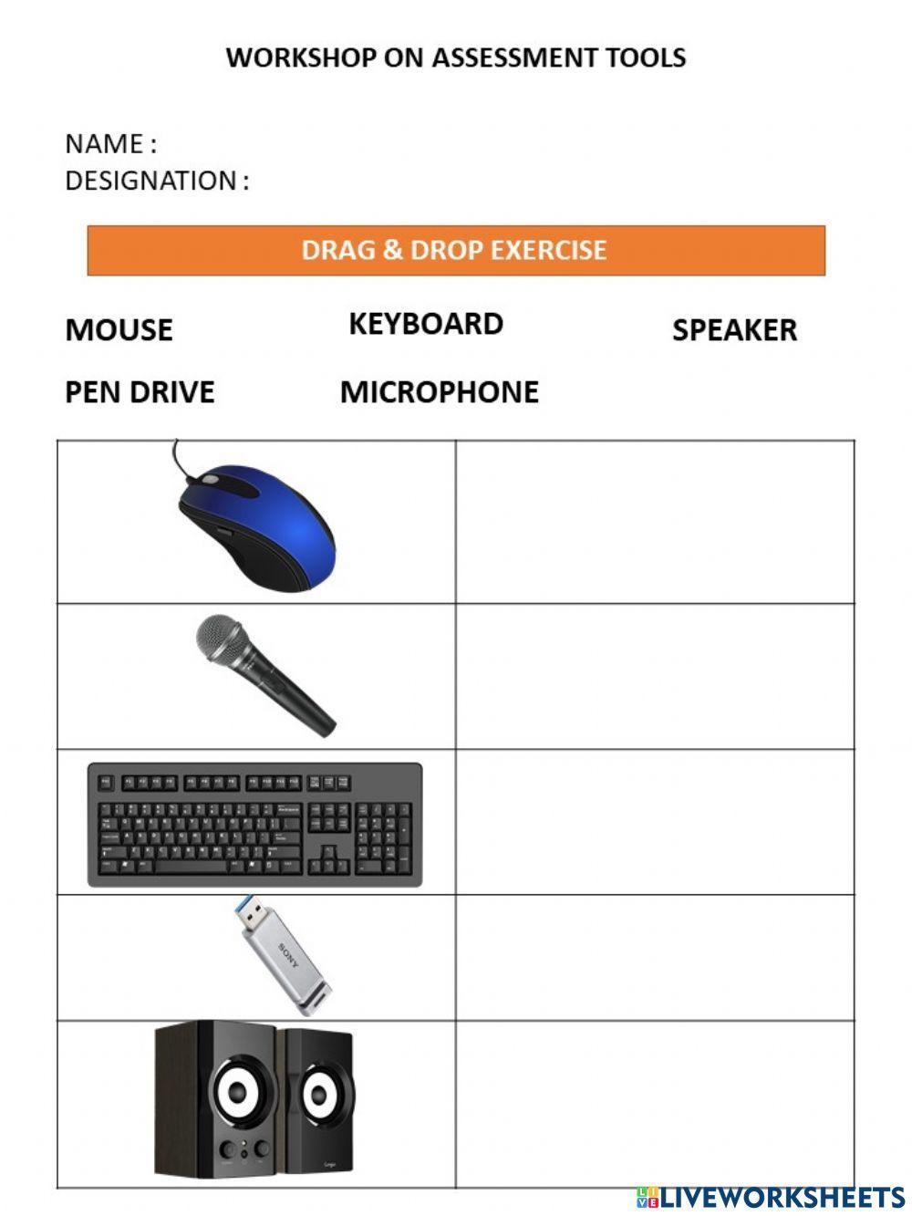 Computer devices worksheet for 4 | Live Worksheets