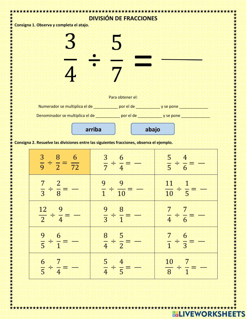 División de fracciones
