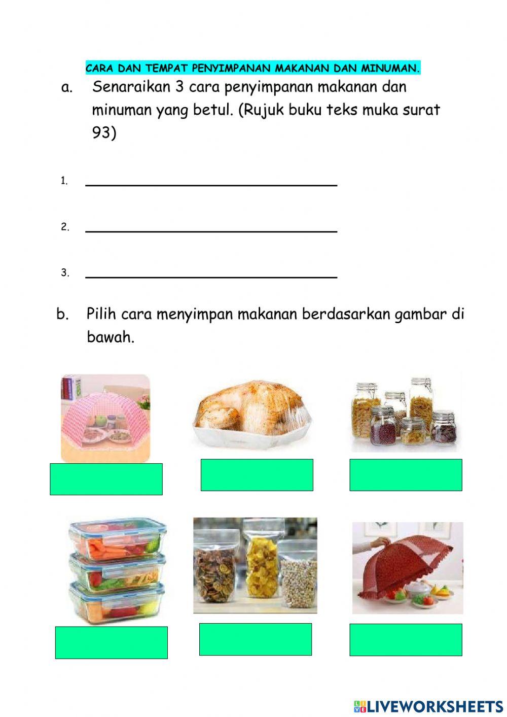 UNIT 10: bBerkhasiat dan selamat - Cara penyimpanan makanan