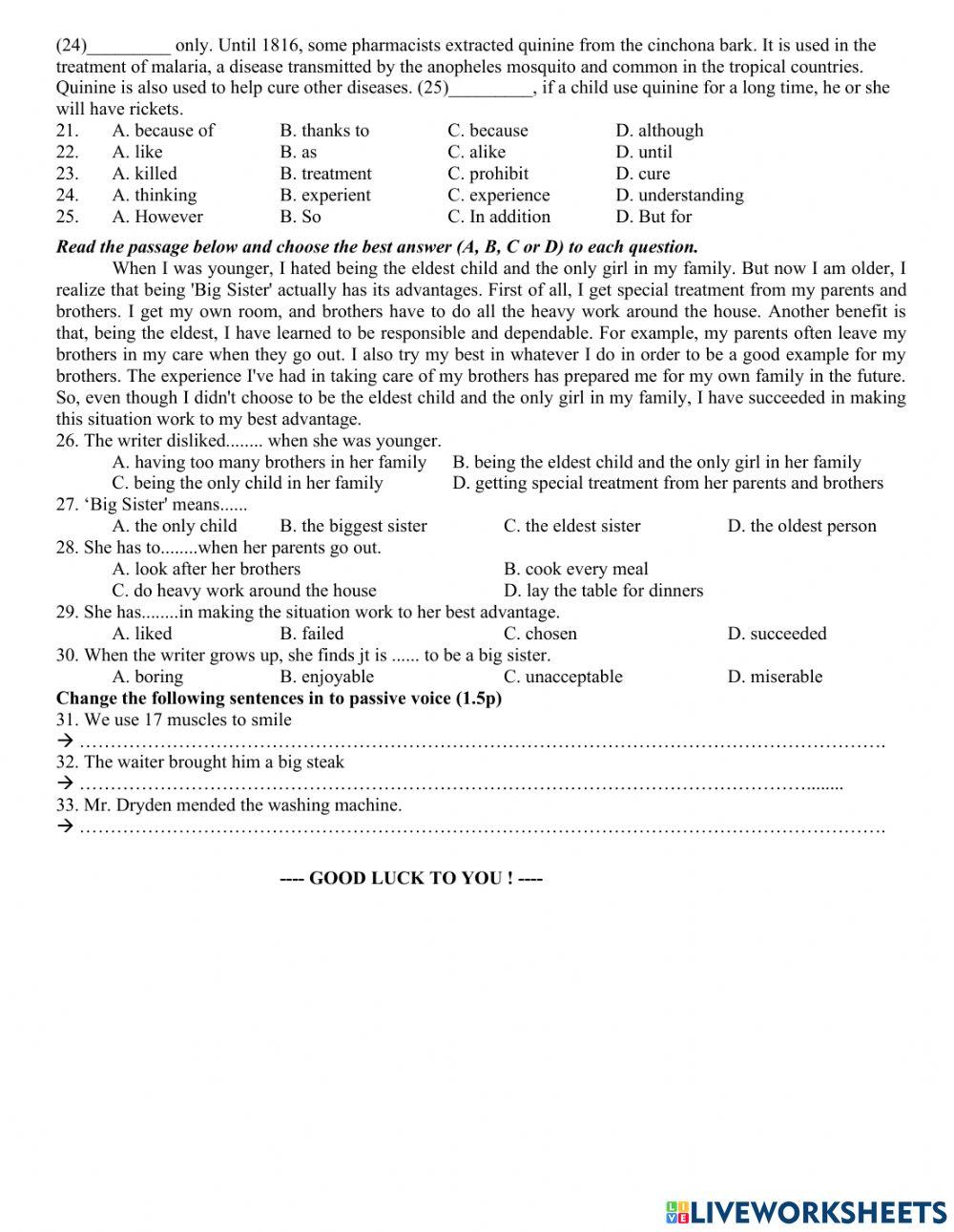 Review for mid term test  - grade 10