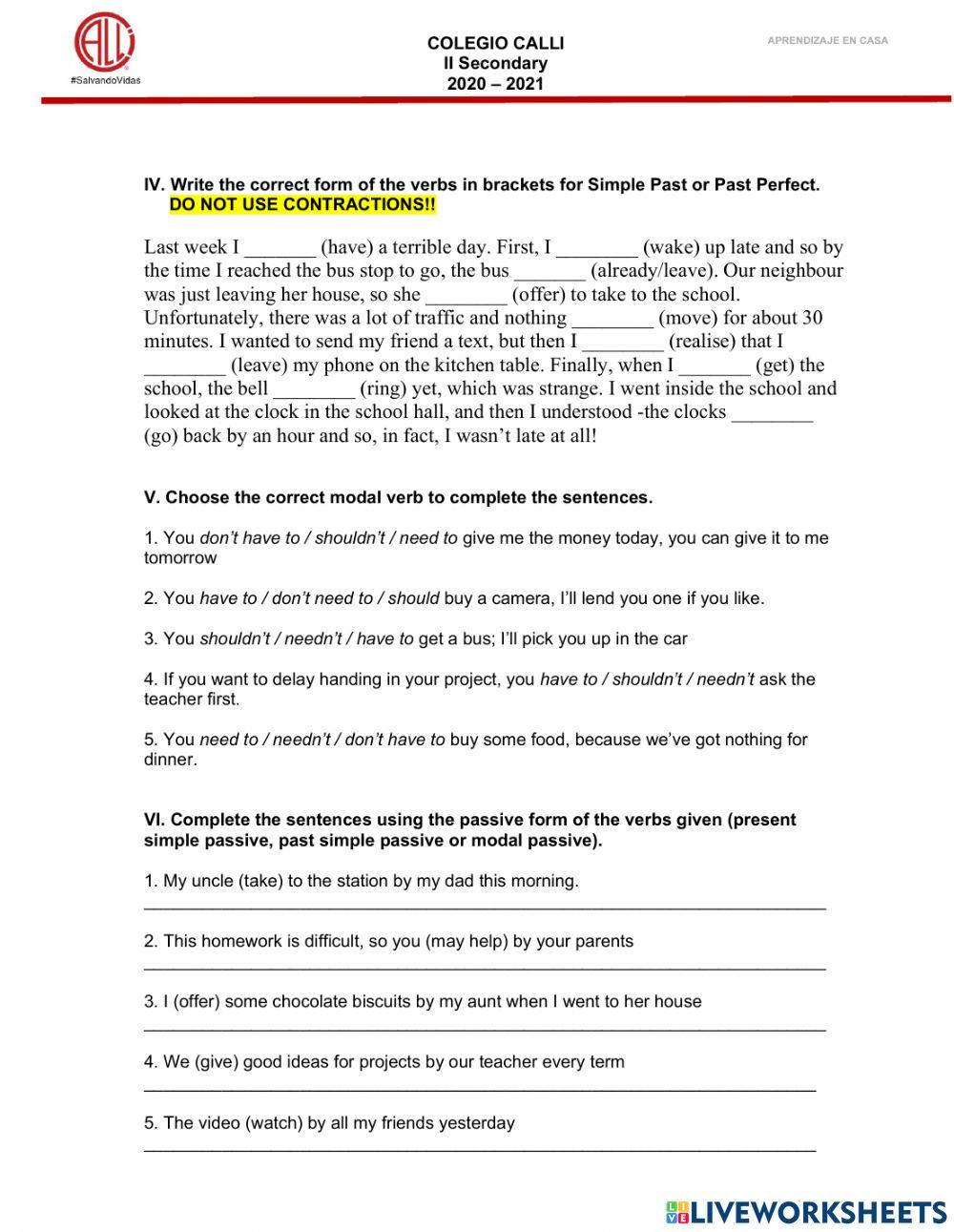 II 1ST EVALUATION EXAM