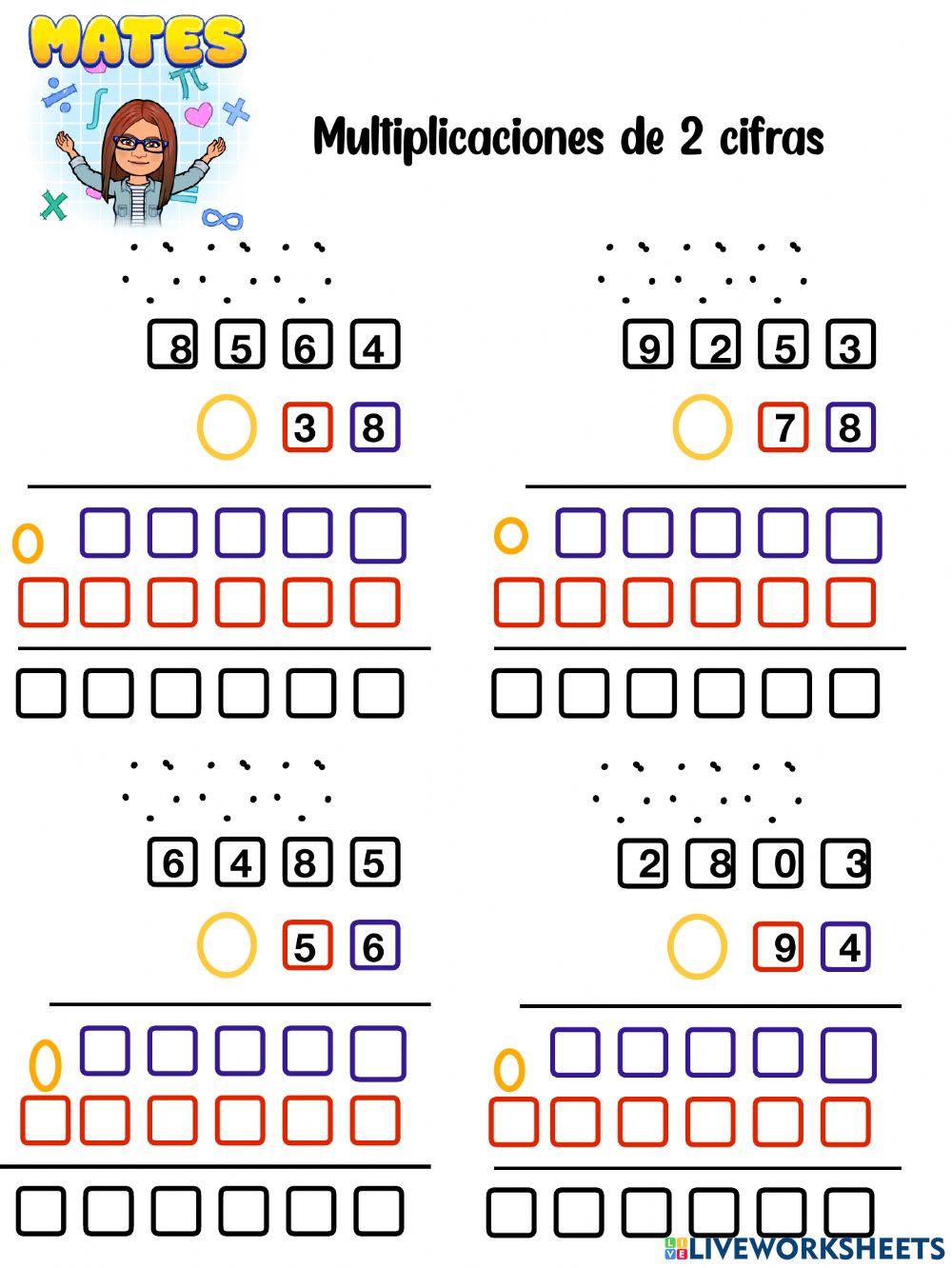 Multiplicación 2 cifras
