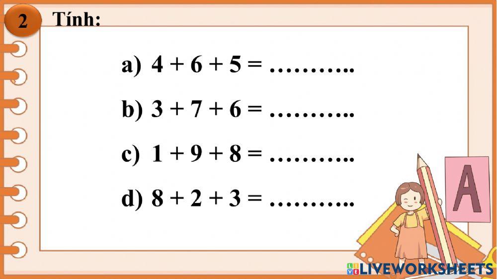 Tuần 5: Phép cộng có tổng bằng 10