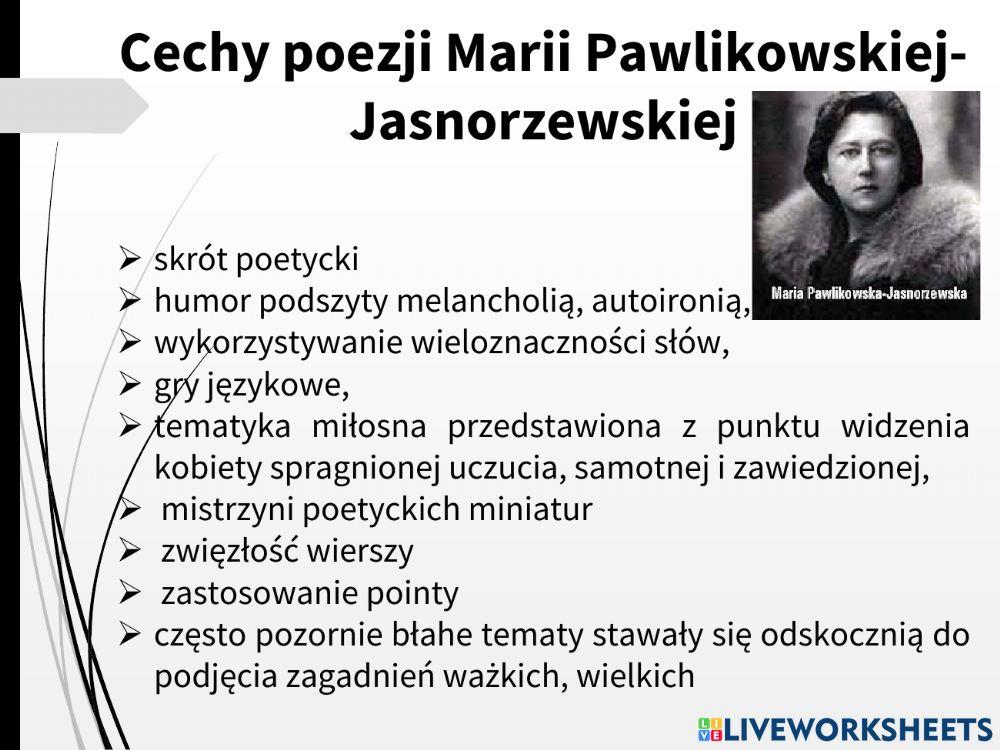 Pawlikowska-Jasnorzewska wiersze
