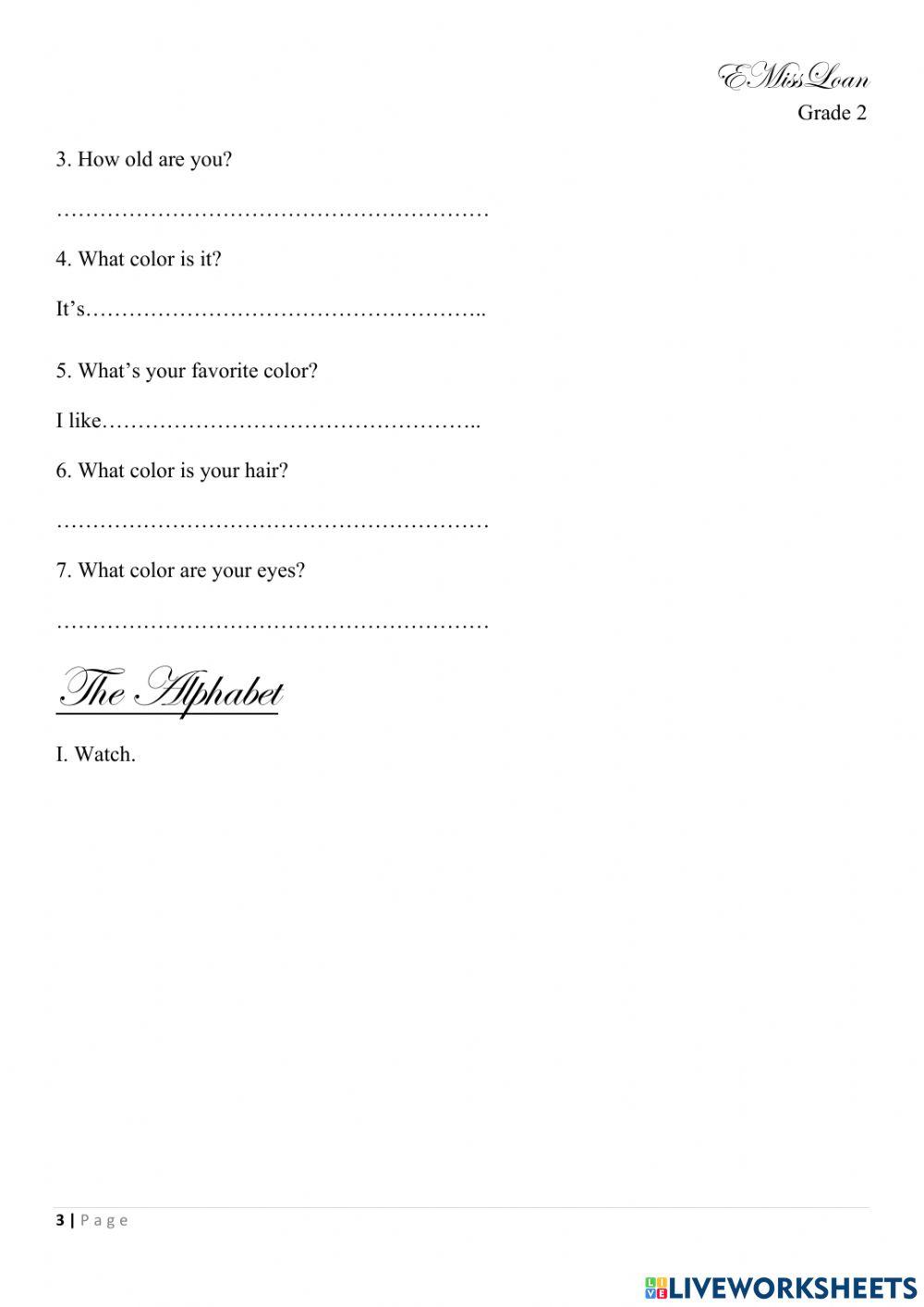 Colors- The Alphabet