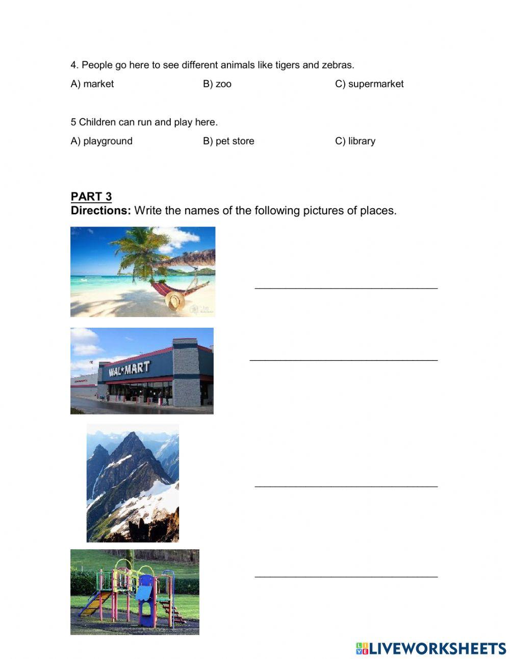 3rd Grade SEP-Cambridge Quiz 2 (October)