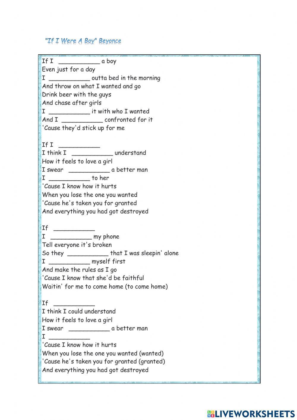 Conditionals in Songs