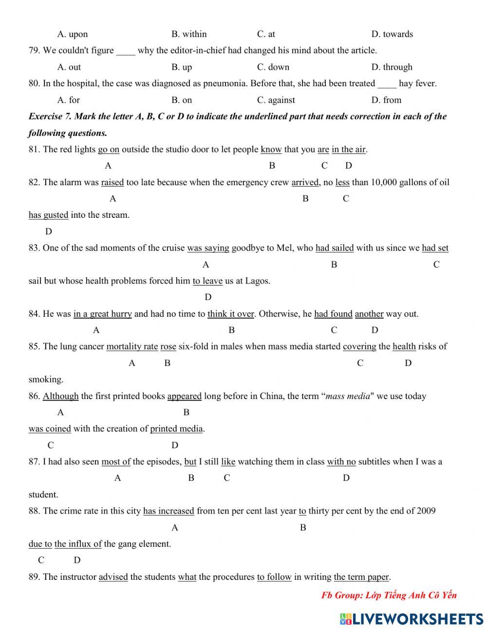 Y12 - Practice Unit 4 - Grammar