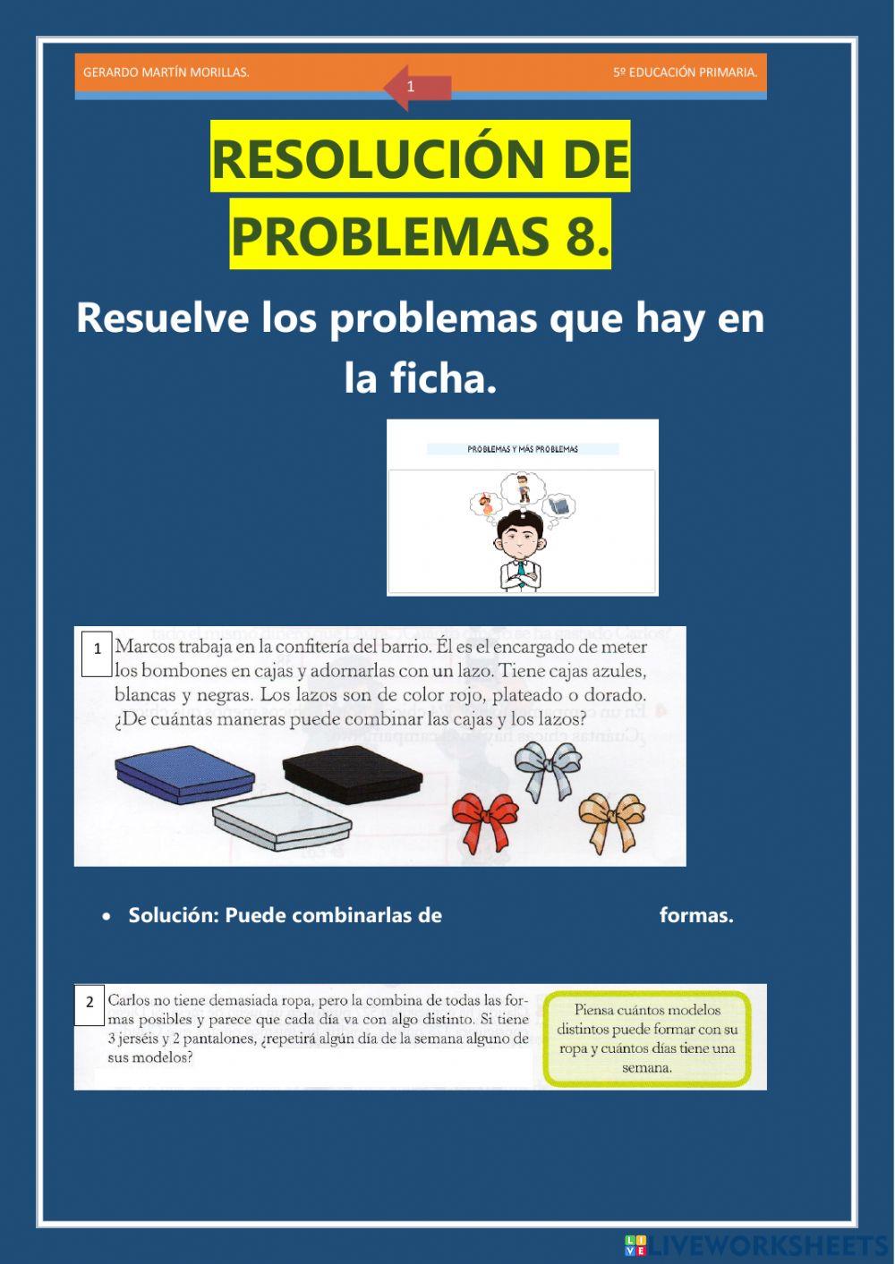 Resolución de problemas. Ficha 8.