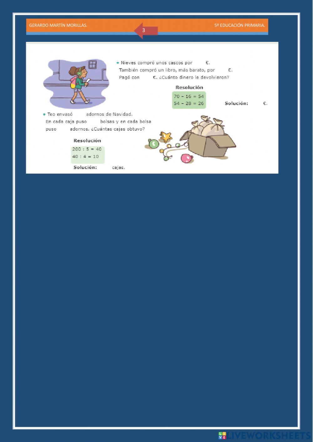Resolución de problemas. Ficha 8.