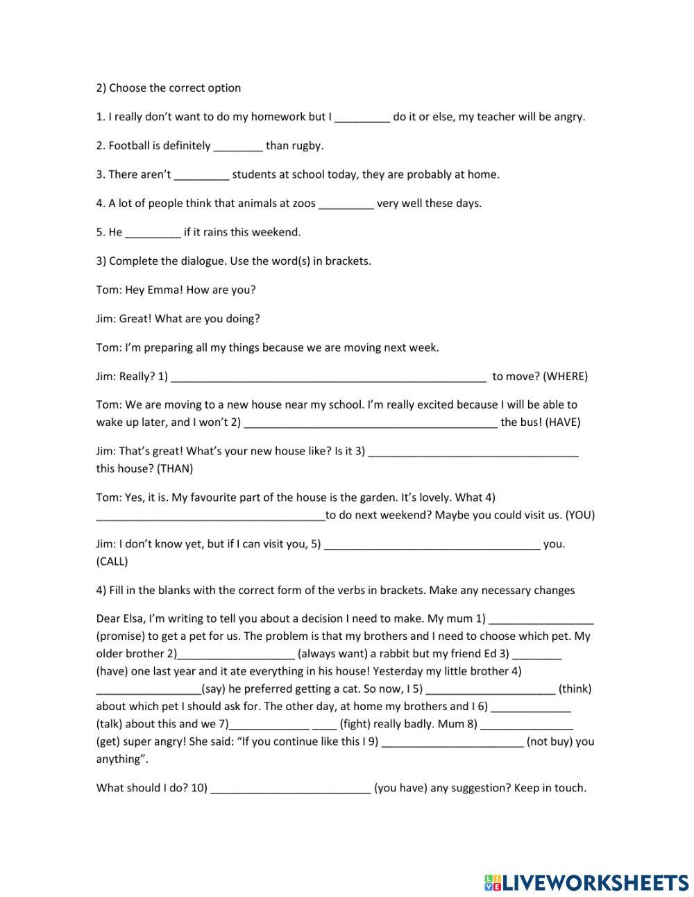 Third year teens worksheet | Live Worksheets
