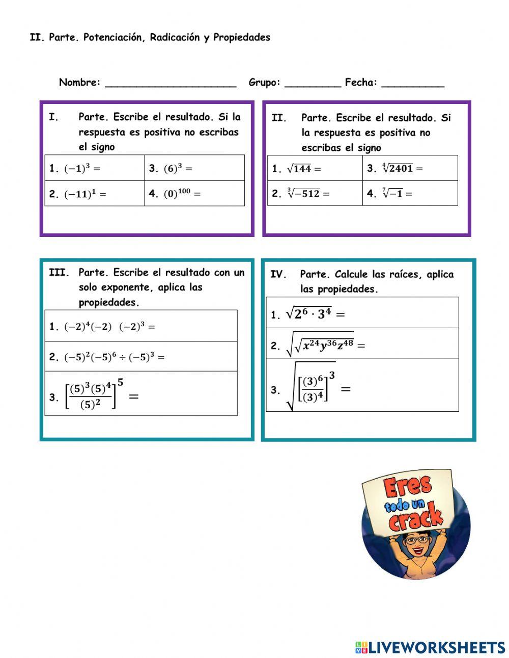 Potenciación y radicación