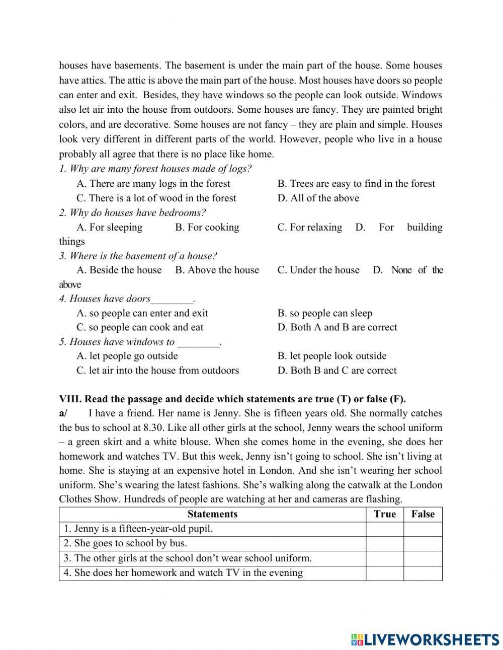 Review mid term 1- TIẾNG ANH LỚP 6