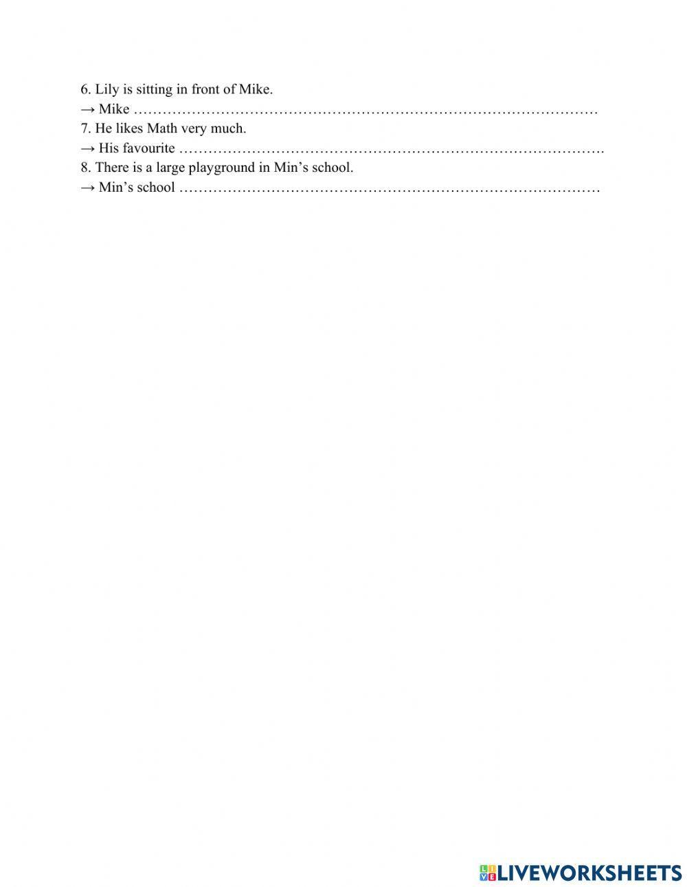 Review mid term 1- TIẾNG ANH LỚP 6