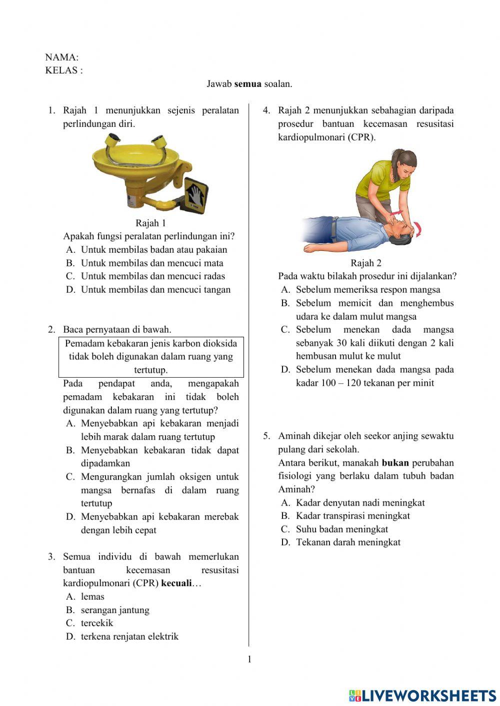 Latihan pengukuhan sains  spm k1