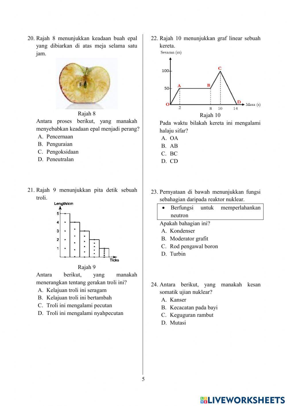 Latihan pengukuhan sains  spm k1