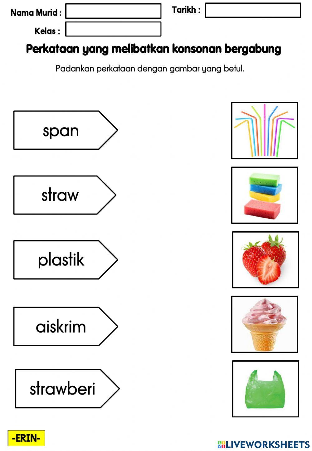 Perkataan yang melibatkan konsonan bergabung