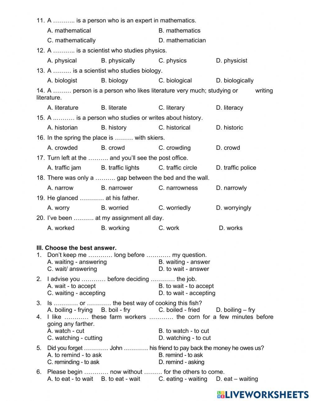 MOET English Grade 10