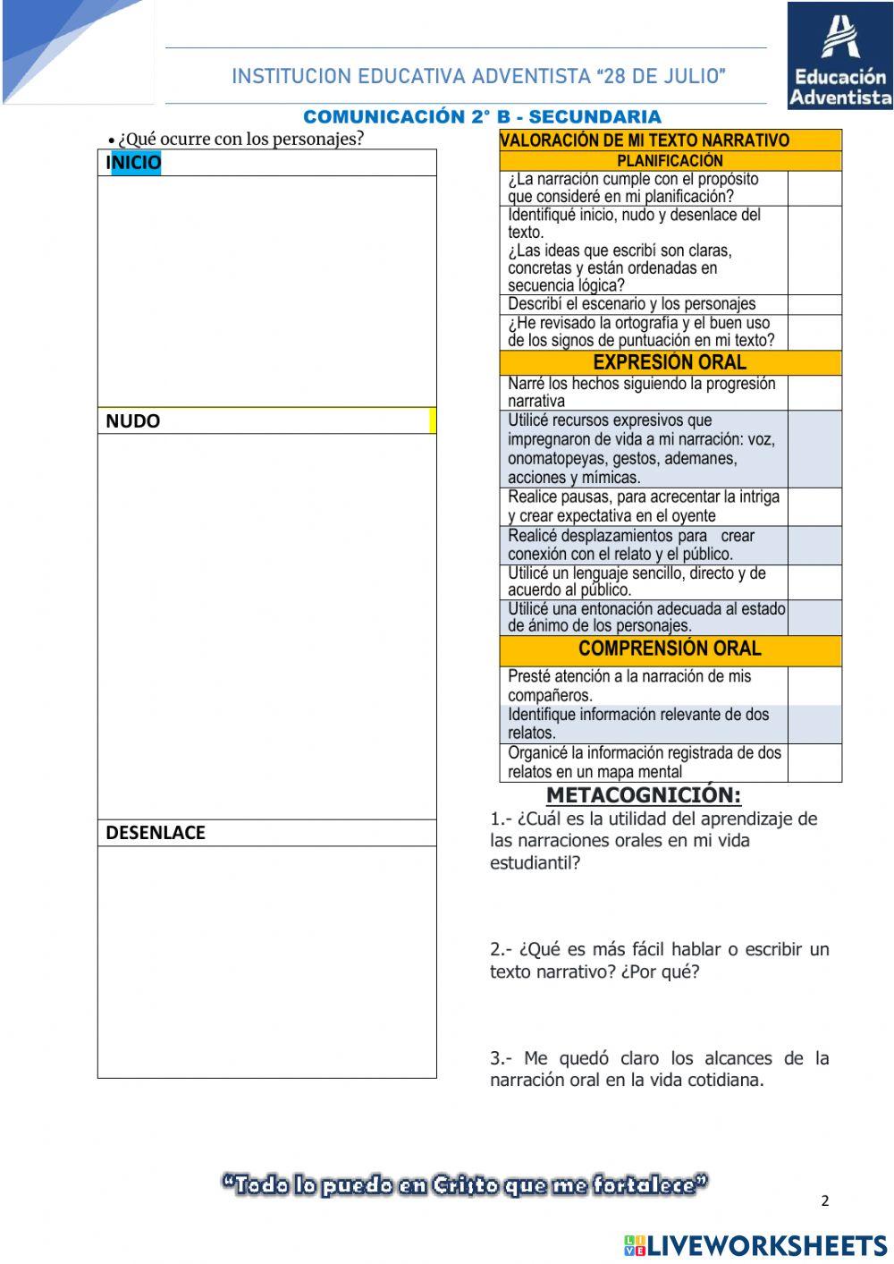 Planificamos, textualizamos y narramos oralmente