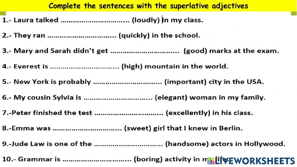 GS3-Unit 2 Review-he superlative adjective