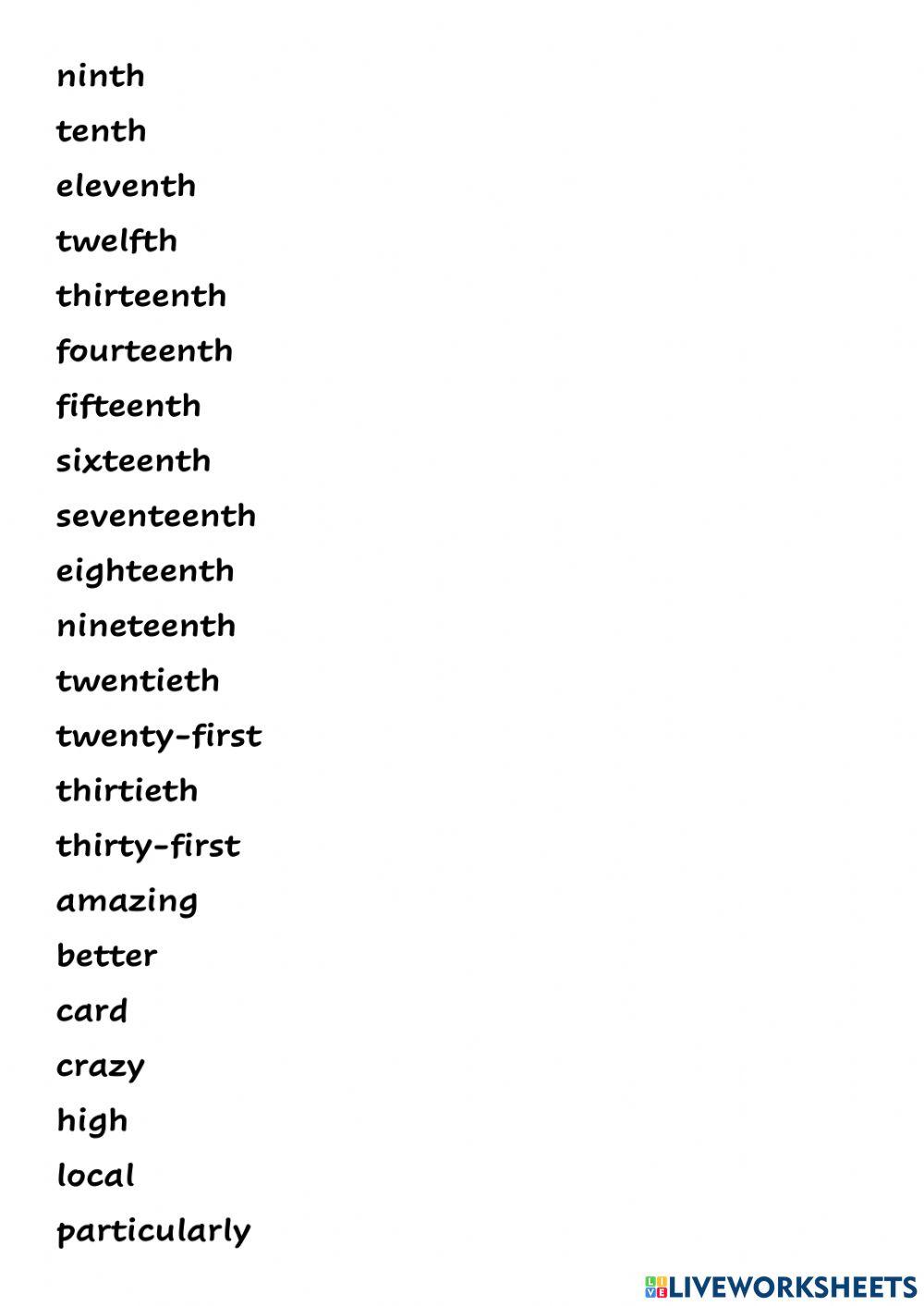 Vocabulario. English